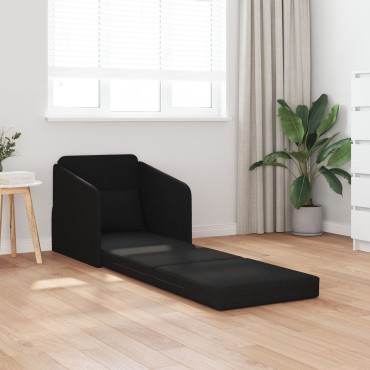 vidaXL Καναπές Κρεβάτι 2-σε-1 Μαύρος 65x80x83cm Ύφασμα 1 τεμ. Γωνιακός