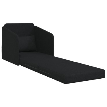 vidaXL Καναπές Κρεβάτι 2-σε-1 Μαύρος 65x80x83cm Ύφασμα 1 τεμ. Γωνιακός