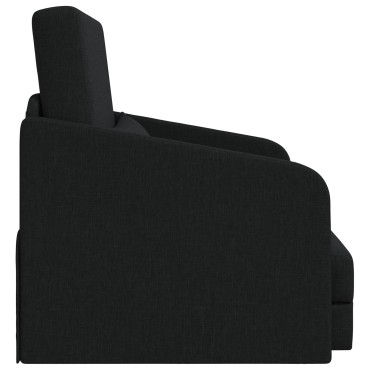 vidaXL Καναπές Κρεβάτι 2-σε-1 Μαύρος 65x80x83cm Ύφασμα 1 τεμ. Γωνιακός