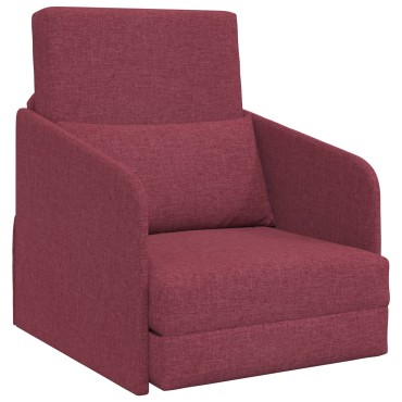 vidaXL Καναπές Κρεβάτι 2 σε 1 Μπορντό 65x80x83cm Υφασμάτινος 1 τεμ. Γωνιακός