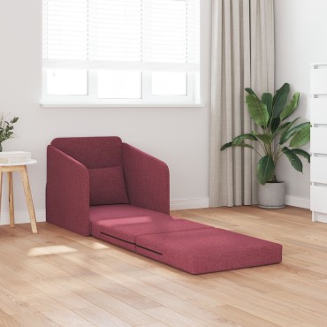 vidaXL Καναπές Κρεβάτι 2 σε 1 Μπορντό 65x80x83cm Υφασμάτινος 1 τεμ. Γωνιακός