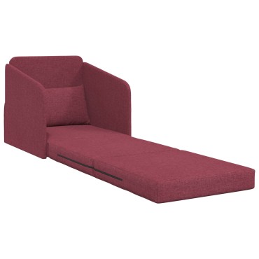 vidaXL Καναπές Κρεβάτι 2 σε 1 Μπορντό 65x80x83cm Υφασμάτινος 1 τεμ. Γωνιακός
