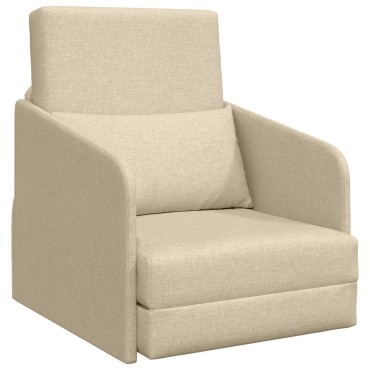 vidaXL Καναπές-κρεβάτι 2 σε 1 Κρεμ 65x80x83cm Ύφασμα
