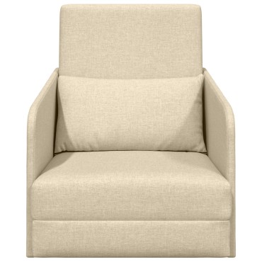 vidaXL Καναπές-κρεβάτι 2 σε 1 Κρεμ 65x80x83cm Ύφασμα
