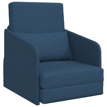vidaXL Καναπές-κρεβάτι δαπέδου 2 σε 1 Μπλε 65x80x83cm Υφασμάτινος