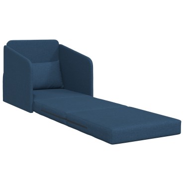 vidaXL Καναπές-κρεβάτι δαπέδου 2 σε 1 Μπλε 65x80x83cm Υφασμάτινος