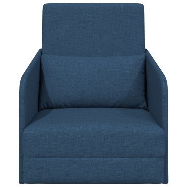 vidaXL Καναπές-κρεβάτι δαπέδου 2 σε 1 Μπλε 65x80x83cm Υφασμάτινος
