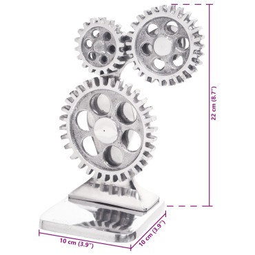 VidaXL Βιβλιοστάτες 2 τεμ Ασημί 10x10x22 εκ Αλουμίνιο Cog