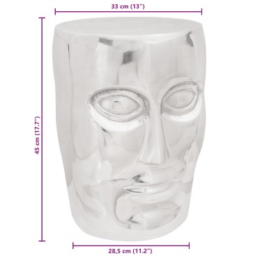vidaXL Σκαμπό Ασημί 33x33x45cm Αλουμίνιο 1 τεμ.