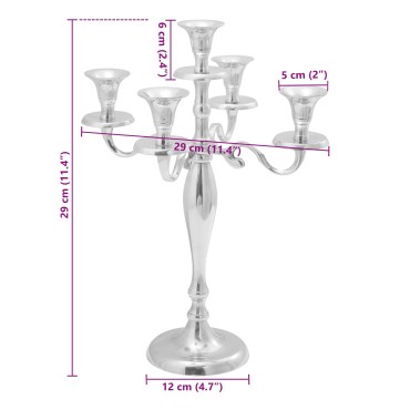 VidaXL Κηροπήγιο Ασήμι 29x29x40 εκ Αλουμίνιο