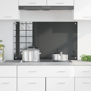 vidaXL Πίνακας Κουζίνας Σκούρο Γκρι 100x60x0,6 εκ Σκληρυμένο Γυαλί