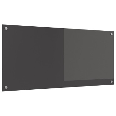 vidaXL Κουζίνα Πίσω τοίχος Σκούρο γκρι 110x50x0,6 εκ Γυαλί Tempered