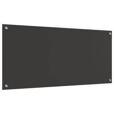 vidaXL Κουζίνα Πίσω τοίχος Σκούρο γκρι 110x50x0,6 εκ Γυαλί Tempered