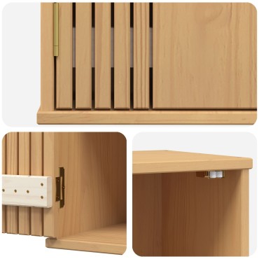 vidaXL Ντουλάπι Αποθήκευσης Μπάνιου 35x30x55cm από Μασίφ Ξύλο Πεύκου