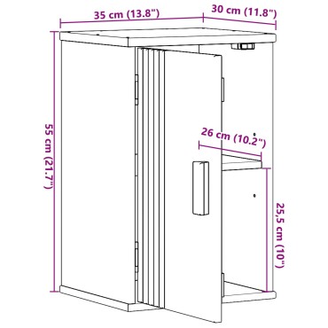 vidaXL Ντουλάπι Αποθήκευσης Μπάνιου 35x30x55cm από Μασίφ Ξύλο Πεύκου