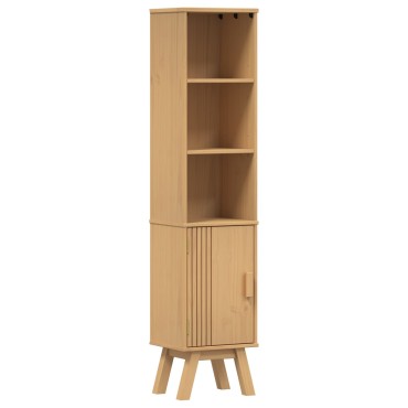 vidaXL Ντουλάπι Μπάνιου Olden Καφέ 35x30x159cm Μασίφ ξύλο πεύκου