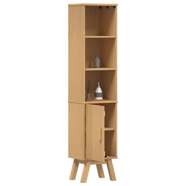 vidaXL Ντουλάπι Μπάνιου Καφέ 35x30x159cm Μασίφ ξύλο πεύκου