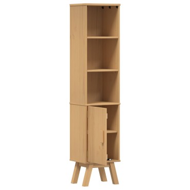 vidaXL Ντουλάπι Μπάνιου Καφέ 35x30x159cm Μασίφ ξύλο πεύκου