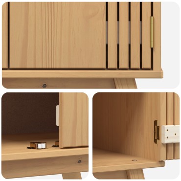 vidaXL Ντουλάπι βάσης 114x43x73,5cm Μασίφ ξύλο πεύκου