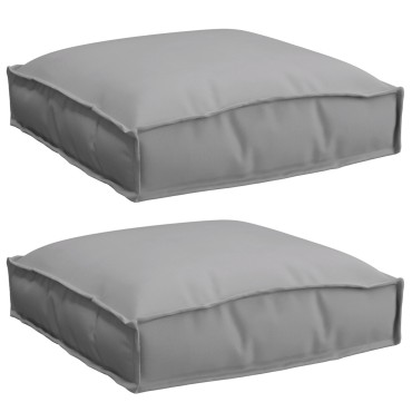 vidaXL Μαξιλάρια Παλέτας για Θέση 2 τεμ Γκρι 40x40x8cm Ύφασμα Oxford