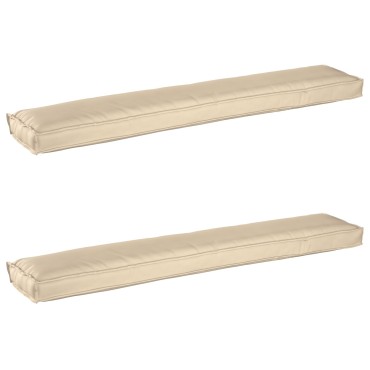vidaXL Μαξιλάρια Παλέτας για Πάγκο 2 τεμ. Μπεζ 200x40x8cm Υφάσμα Oxford