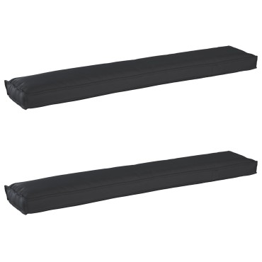 vidaXL Μαξιλάρια Παλετών για Πάγκο 2 τεμ Μαύρο 200x40x8cm Πολυεστέρα