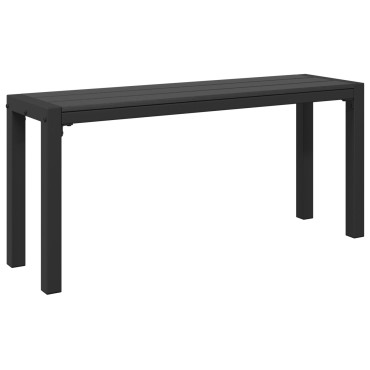 vidaXL Πάγκος Κήπου από Ατσάλι και WPC Μαύρος 28x100x45cm