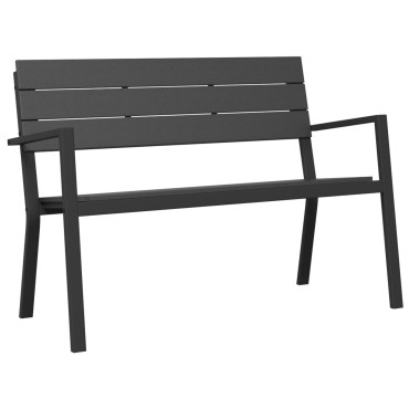 Πάγκος Κήπου VidaXL από Ατσάλι και WPC Μαύρος 55x118x78cm