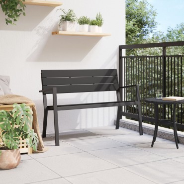 Πάγκος Κήπου VidaXL από Ατσάλι και WPC Μαύρος 55x118x78 cm