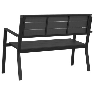 Πάγκος Κήπου VidaXL από Ατσάλι και WPC Μαύρος 55x118x78 cm