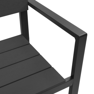 Πάγκος Κήπου VidaXL από Ατσάλι και WPC Μαύρος 55x118x78 cm