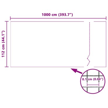 vidaXL Σκουρόχρωμο δίχτυ εντόμων Λευκό 112x1000 εκ Φιμπεργκλάς