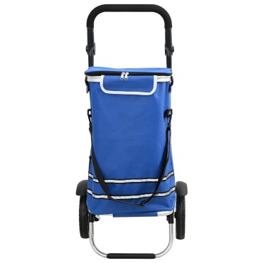 vidaXL Καρότσι Αγορών Μπλε 36,5 x 46,5 x 100,5 εκ Ύφασμα Oxford
