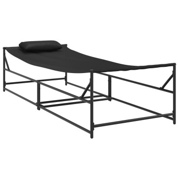 vidaXL Ξαπλώστρα Κήπου - Ανθρακί - 200x74x73cm - Χάλυβας & Τεξτιλίνη - Μονό