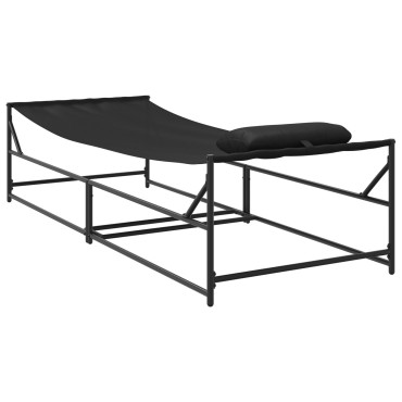 vidaXL Ξαπλώστρα Κήπου - Ανθρακί - 200x74x73cm - Χάλυβας & Τεξτιλίνη - Μονό