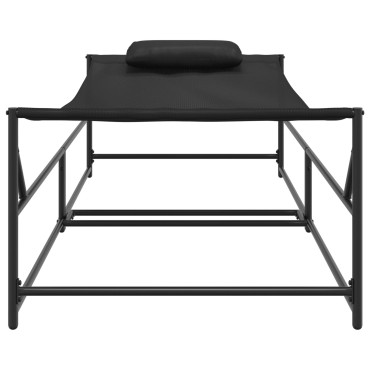 vidaXL Ξαπλώστρα Κήπου - Ανθρακί - 200x74x73cm - Χάλυβας & Τεξτιλίνη - Μονό
