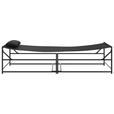 vidaXL Ξαπλώστρα Κήπου - Ανθρακί - 200x74x73cm - Χάλυβας & Τεξτιλίνη - Μονό