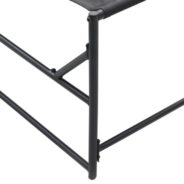 vidaXL Ξαπλώστρα Κήπου - Ανθρακί - 200x74x73cm - Χάλυβας & Τεξτιλίνη - Μονό