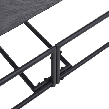 vidaXL Ξαπλώστρα Κήπου - Ανθρακί - 200x74x73cm - Χάλυβας & Τεξτιλίνη - Μονό