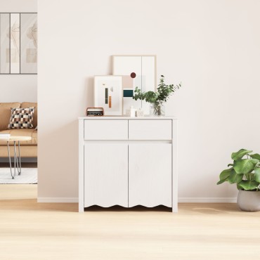 vidaXL Πλάτη "DRAMMEN" Λευκό 79x43x75,5cm Στερεό Ξύλο Πεύκου 1 τεμ.