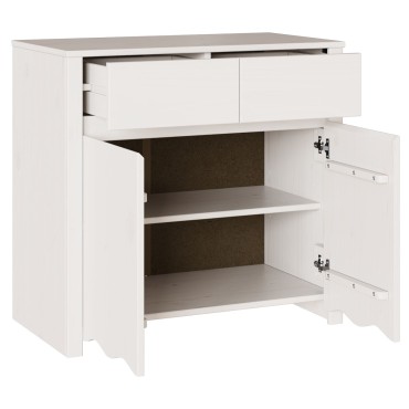 vidaXL Πλάτη "DRAMMEN" Λευκό 79x43x75,5cm Στερεό Ξύλο Πεύκου 1 τεμ.
