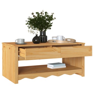 vidaXL Τραπέζι σαλονιού ""DRAMMEN"" 99x55x45cm Μασίφ ξύλο πεύκου 1 τεμ.