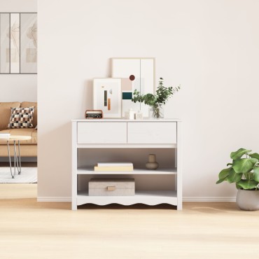 vidaXL Τραπέζι κονσόλας ""DRAMMEN"" Λευκό 89,5x37x73cm Στερεό Ξύλο Πεύκου