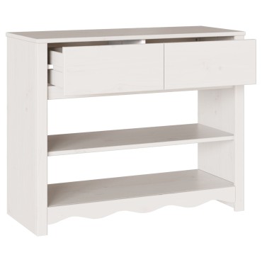 vidaXL Τραπέζι κονσόλας ""DRAMMEN"" Λευκό 89,5x37x73cm Στερεό Ξύλο Πεύκου