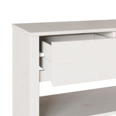 vidaXL Τραπέζι κονσόλας ""DRAMMEN"" Λευκό 89,5x37x73cm Στερεό Ξύλο Πεύκου