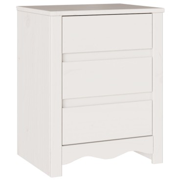 κομοδίνο vidaXL ""DRAMMEN"" Λευκό 45x35x56cm Σταθερό Ξύλο Πεύκου 1 τεμ.