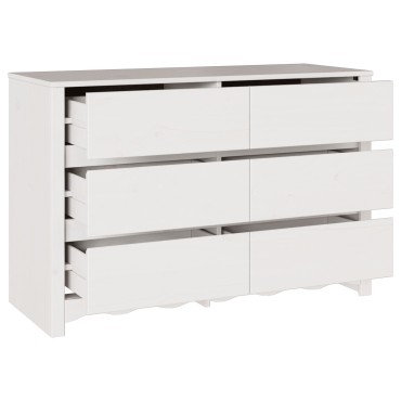 vidaXL Συρταριέρα ""DRAMMEN"" Λευκή 111x43x73,5cm Στερεό Ξύλο Πεύκου 1 τεμ.