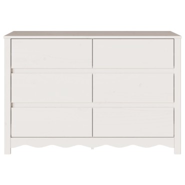 vidaXL Συρταριέρα ""DRAMMEN"" Λευκή 111x43x73,5cm Στερεό Ξύλο Πεύκου 1 τεμ.