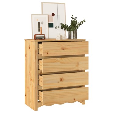 vidaXL Συρταριέρα ""DRAMMEN"" 76,5x40x91cm Σοκολατένιο Ξύλο Πεύκου 1 τεμ.