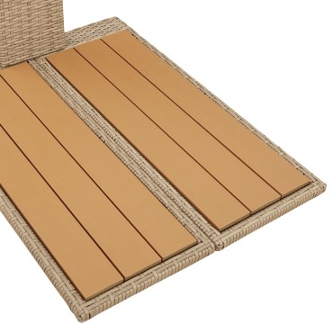 vidaXL Ντους Κήπου Μπεζ 60x80x214 εκ Πολυ Ράτταν